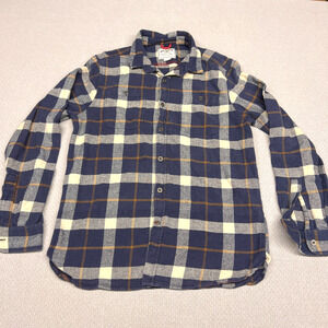 Iron & Resin Flannel Shirt Mens XL Blue Plaid Button Down Classic Outdoor Casual